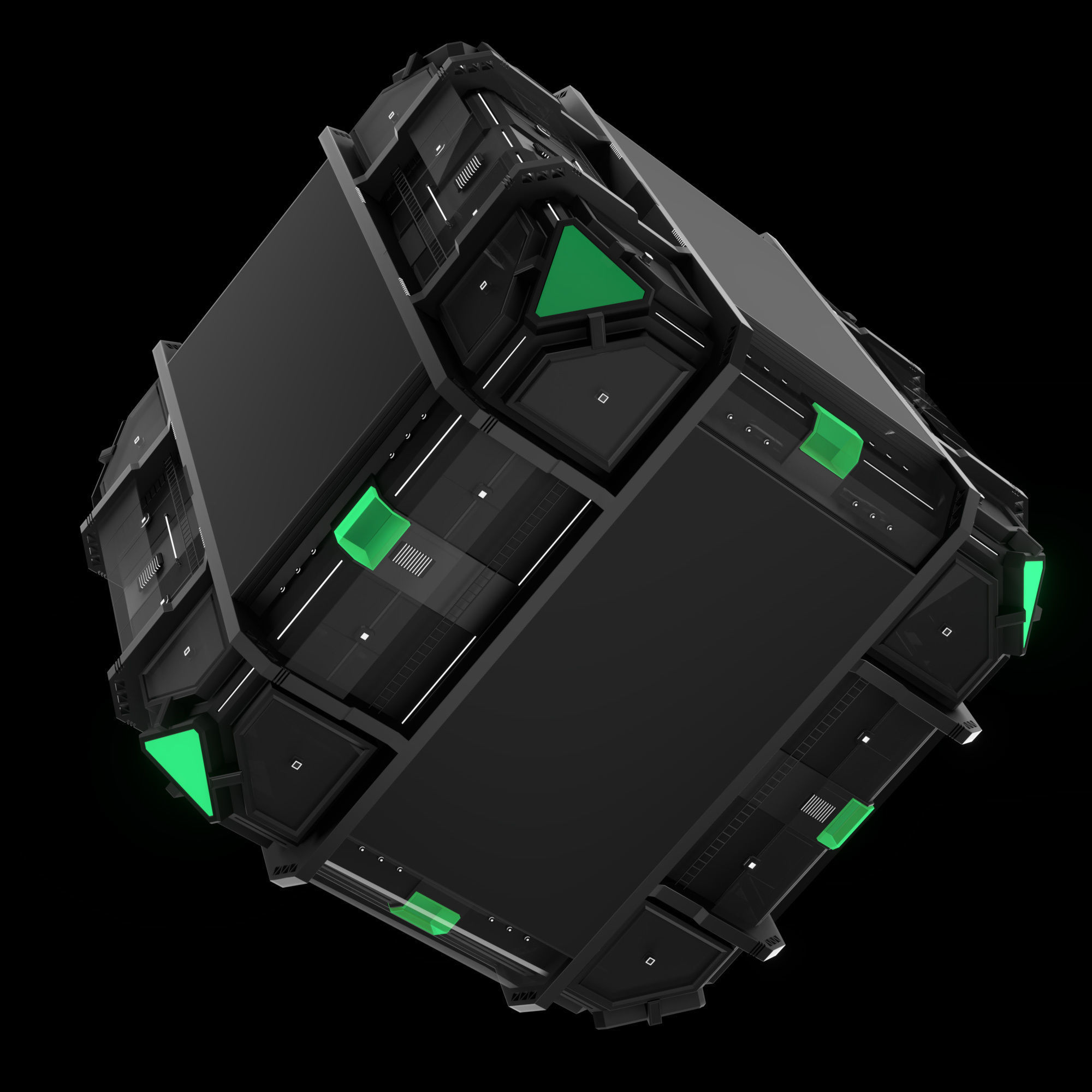 Techno Cube 3D model_3