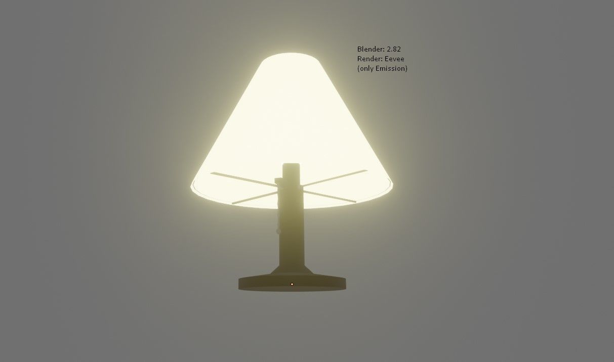 Bedside Lamp - Lampshade - Abajur Low-poly 3D model_4