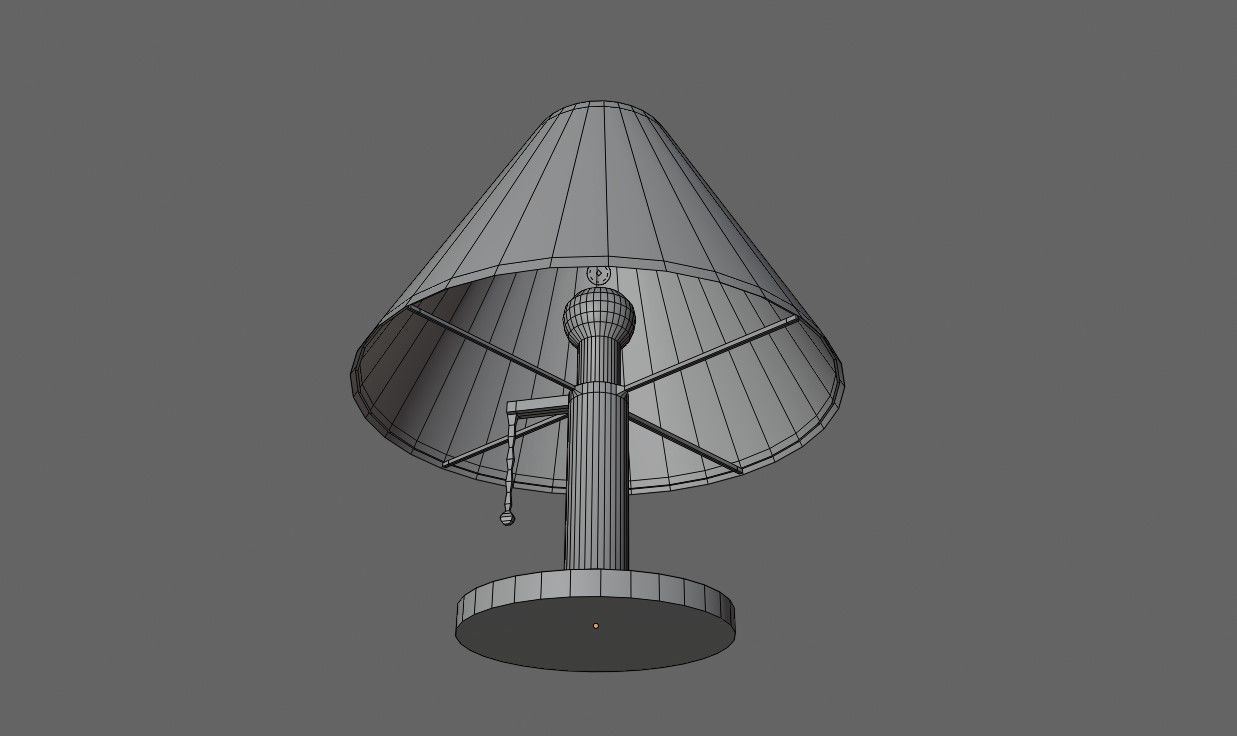 Bedside Lamp - Lampshade - Abajur Low-poly 3D model_9