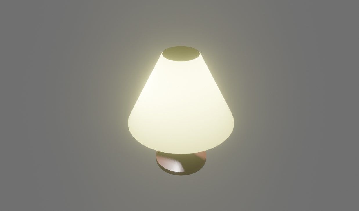 Bedside Lamp - Lampshade - Abajur Low-poly 3D model_6