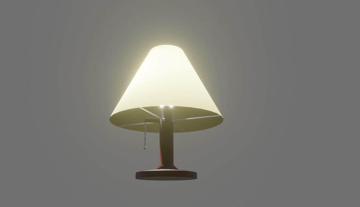 Bedside Lamp - Lampshade - Abajur Low-poly 3D model_5