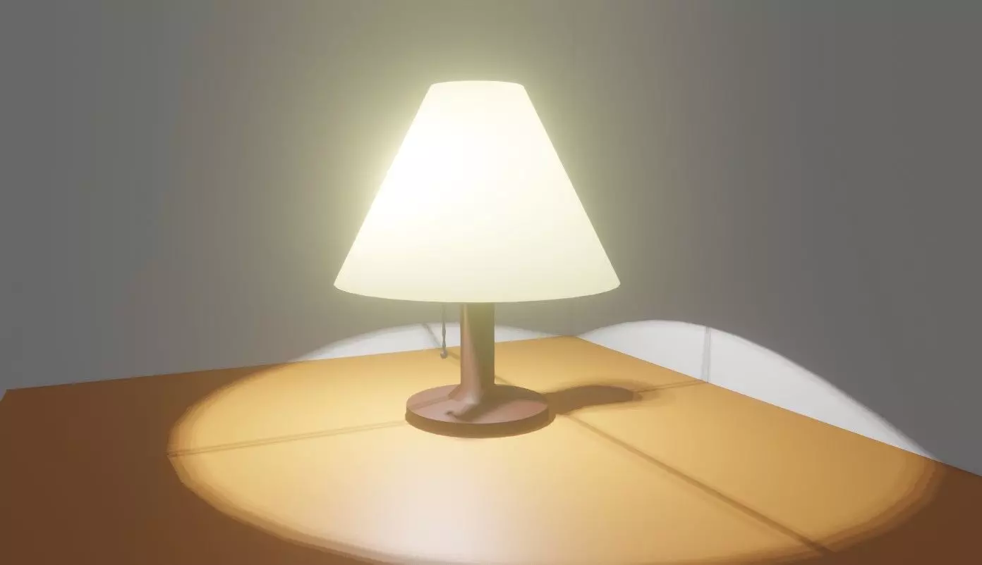 Bedside Lamp - Lampshade - Abajur Low-poly 3D model_0
