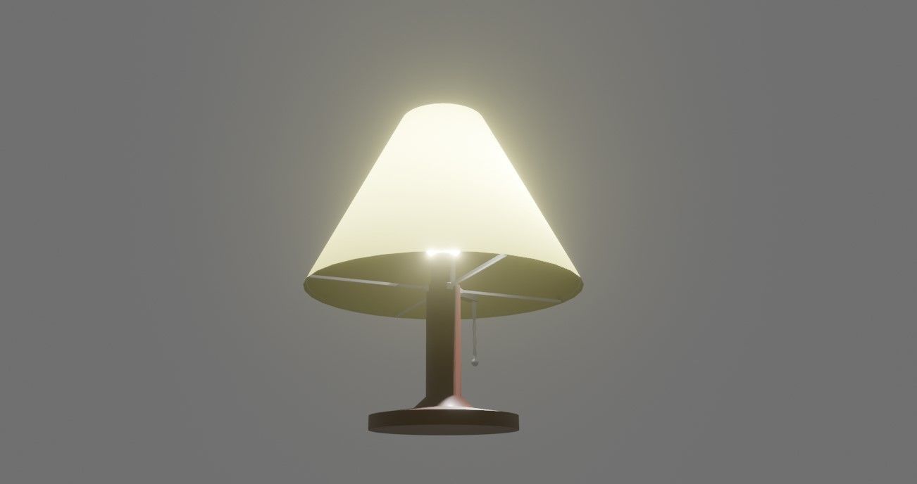 Bedside Lamp - Lampshade - Abajur Low-poly 3D model_1