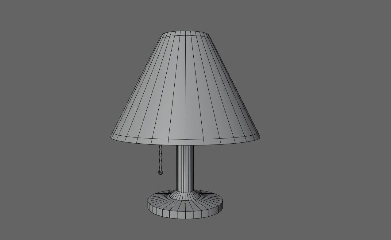 Bedside Lamp - Lampshade - Abajur Low-poly 3D model_10