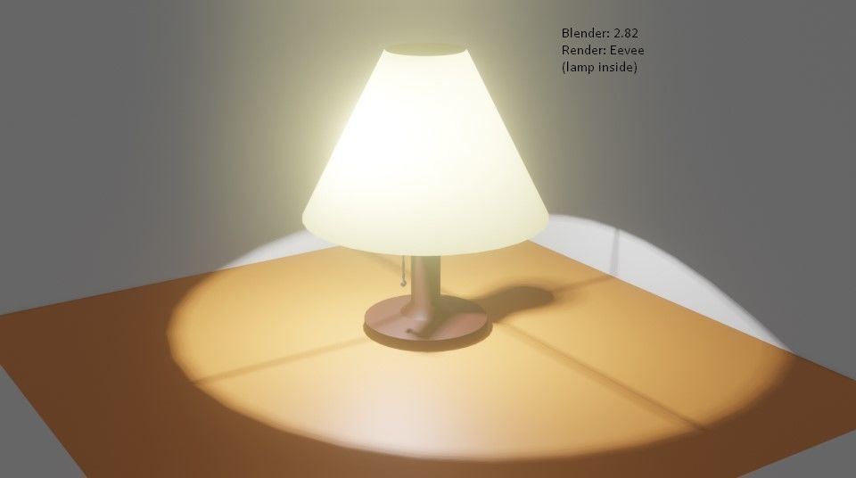 Bedside Lamp - Lampshade - Abajur Low-poly 3D model_2
