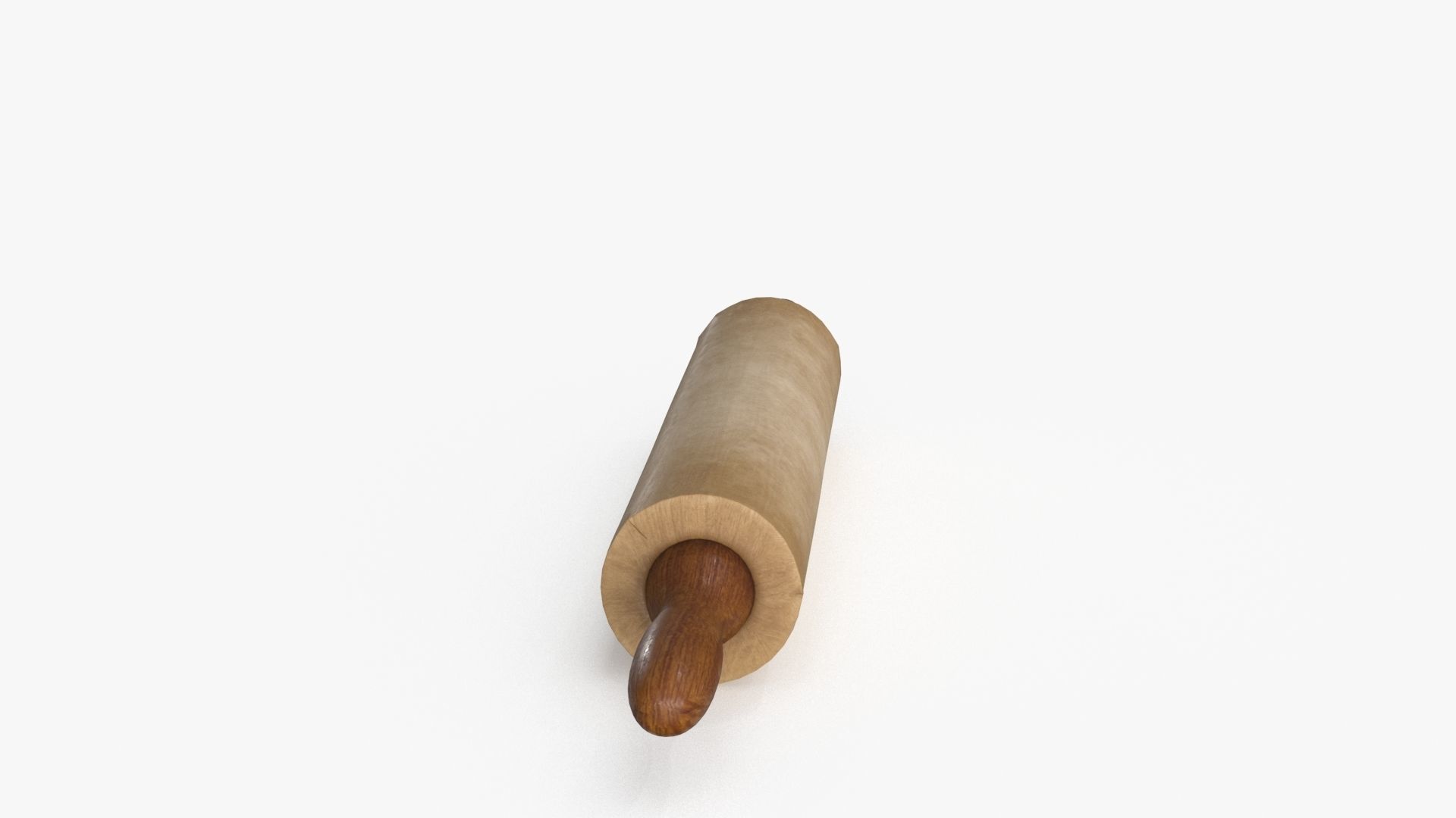 Wooden Rolling Pin Low-poly 3D model_11