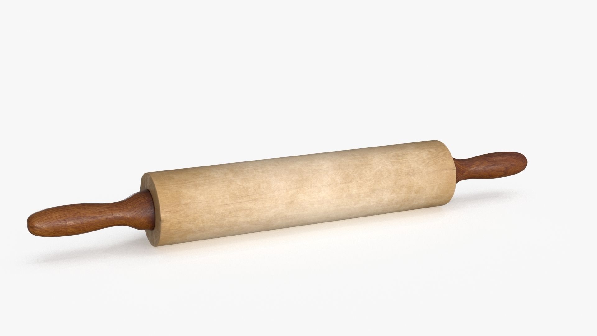 Wooden Rolling Pin Low-poly 3D model_9