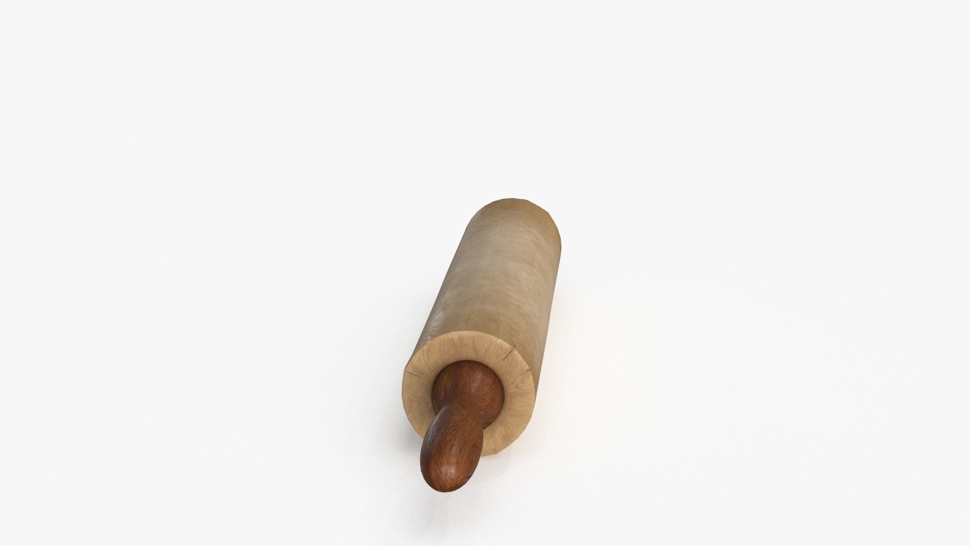 Wooden Rolling Pin Low-poly 3D model_5