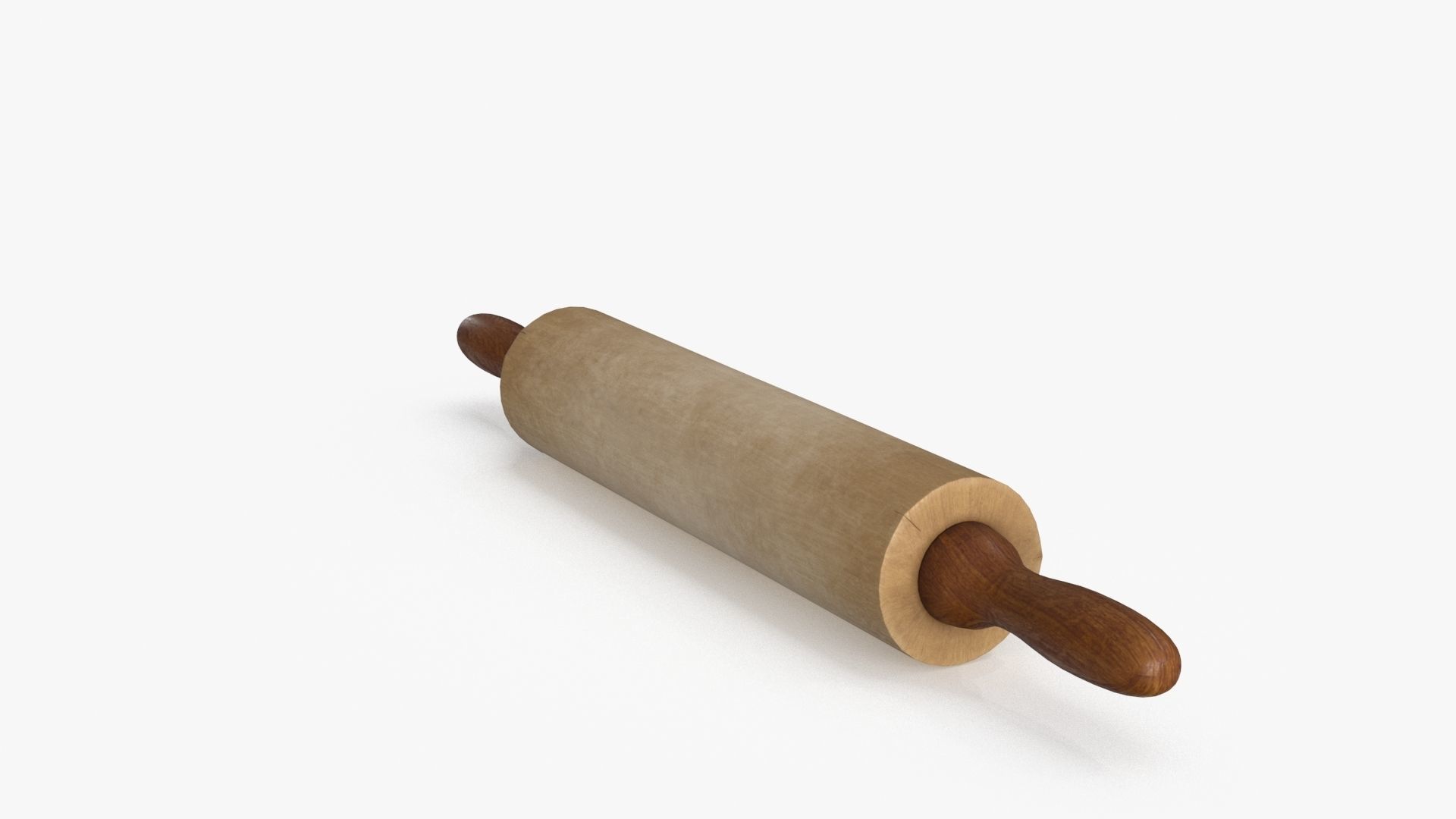 Wooden Rolling Pin Low-poly 3D model_12