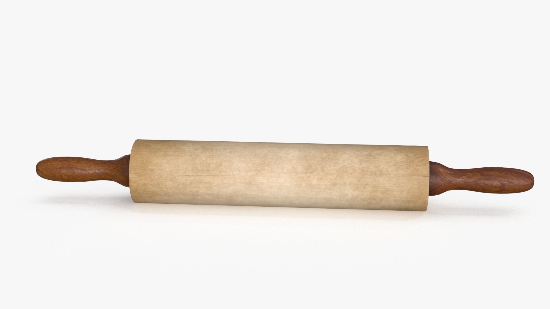 Wooden Rolling Pin Low-poly 3D model_8
