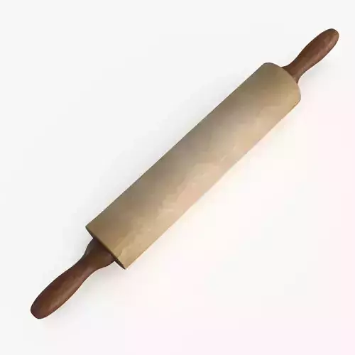 Wooden Rolling Pin Low-poly 3D model