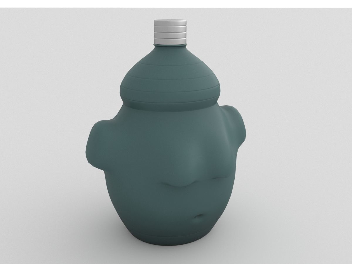 Bottle of water with the design of Mr Cho 3D model_5