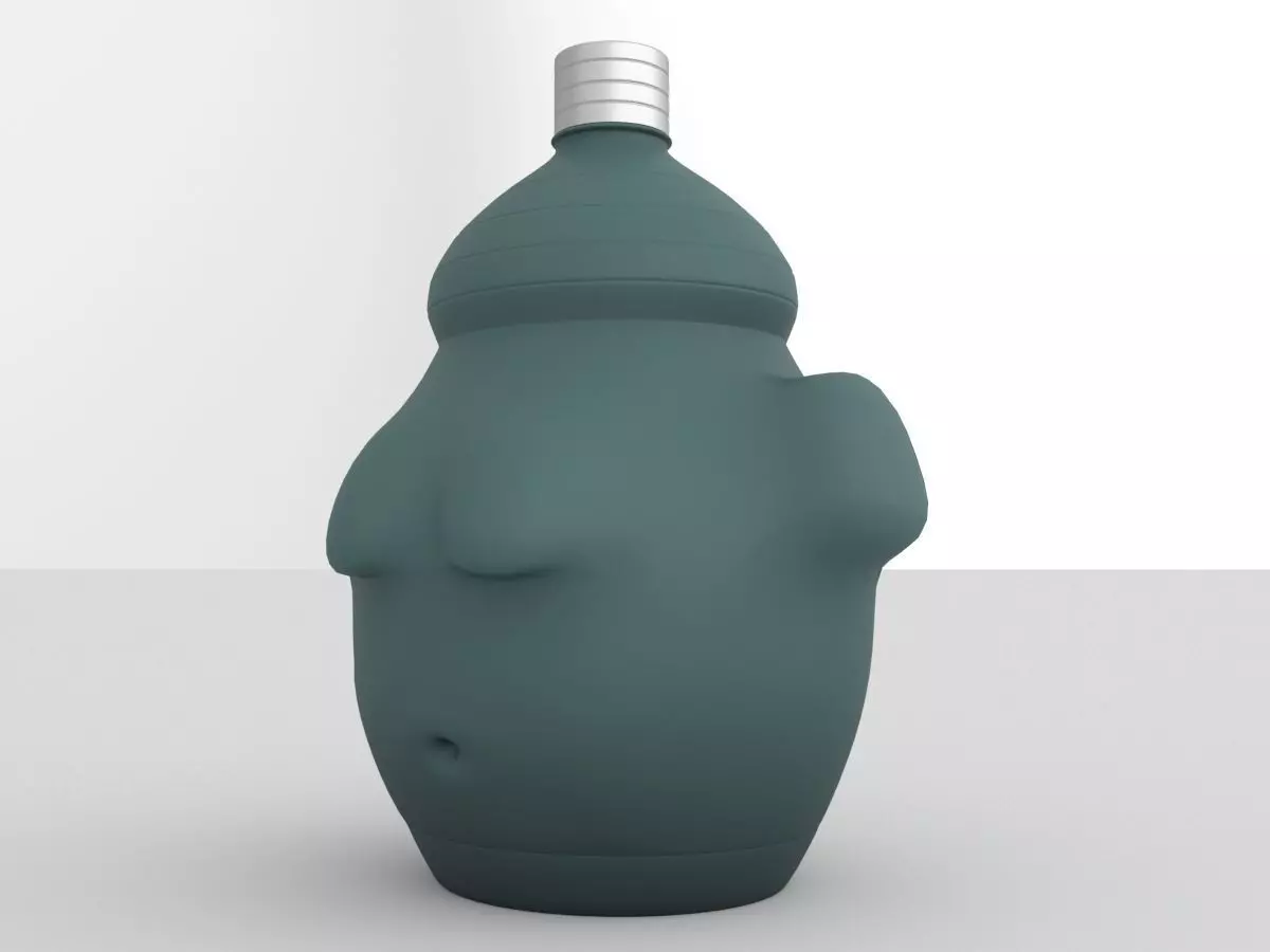 Bottle of water with the design of Mr Cho 3D model_0