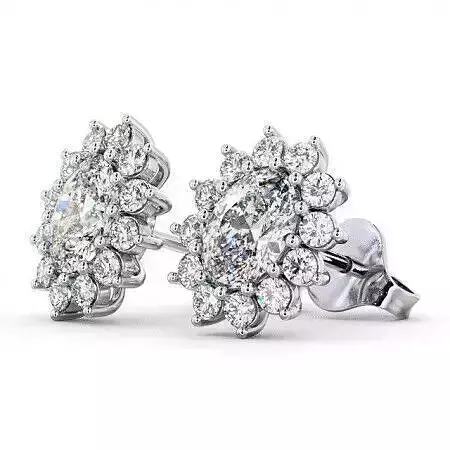 stl file halo diamond stud earrings gold - lincoln