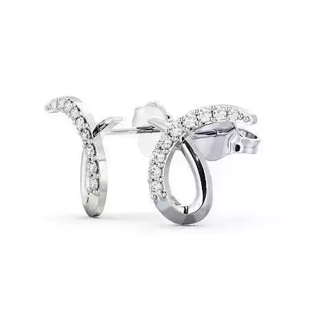 stl file pair of diamond earrings gold