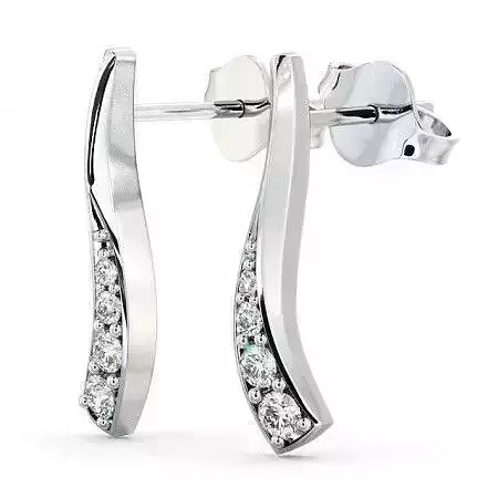 stl file pair of diamond earrings gold