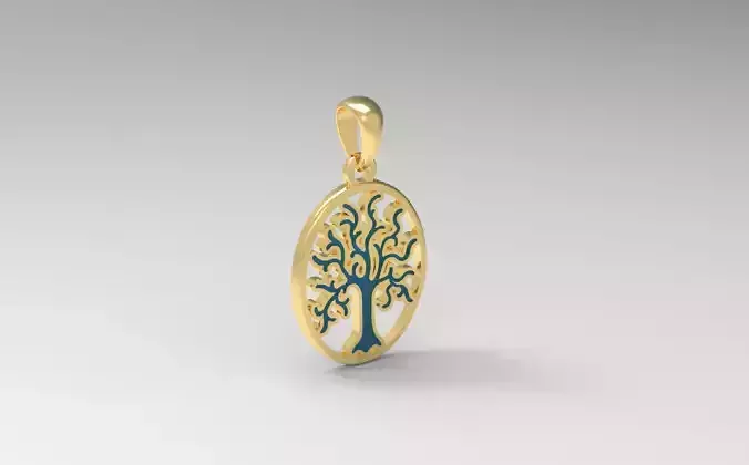 Pendant Tree for Women with Enamel Field