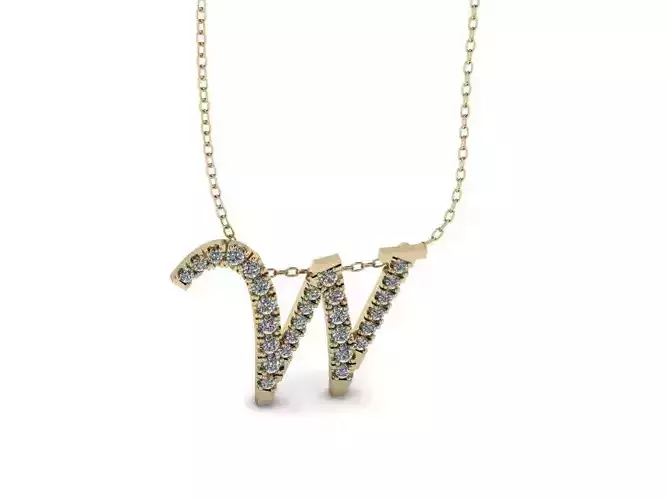 Pendant Alphabet Letter W 3D print model