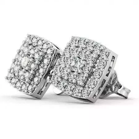 stl file pair of diamond stud earrings gold