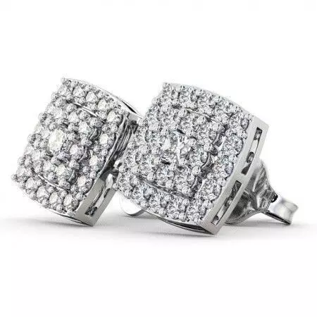 stl file pair of diamond stud earrings gold 3D print model_0