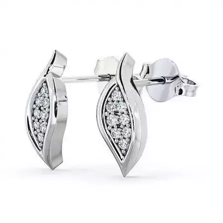 stl file gold diamond leaf stud earrings