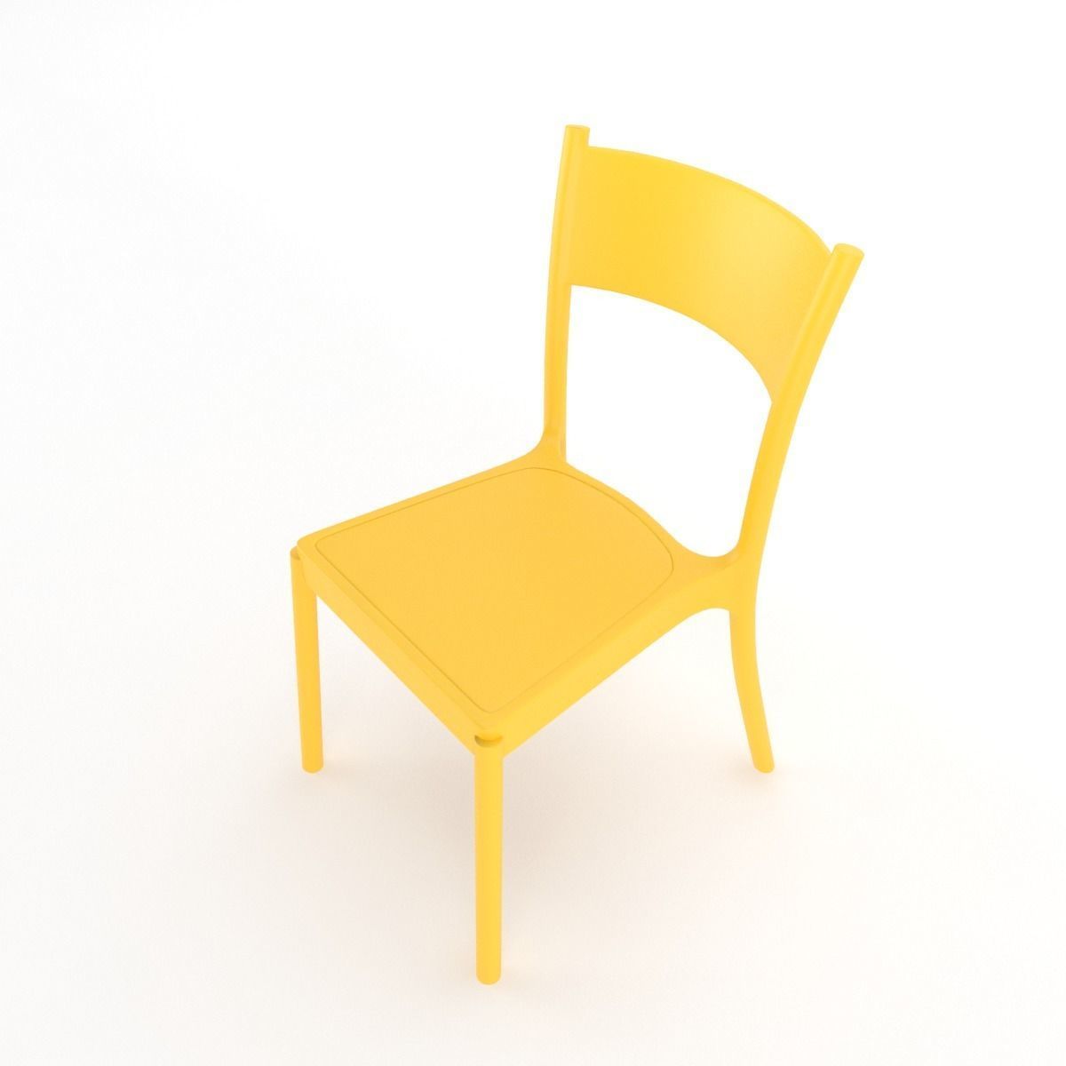 Chair Yellow 3D model_1