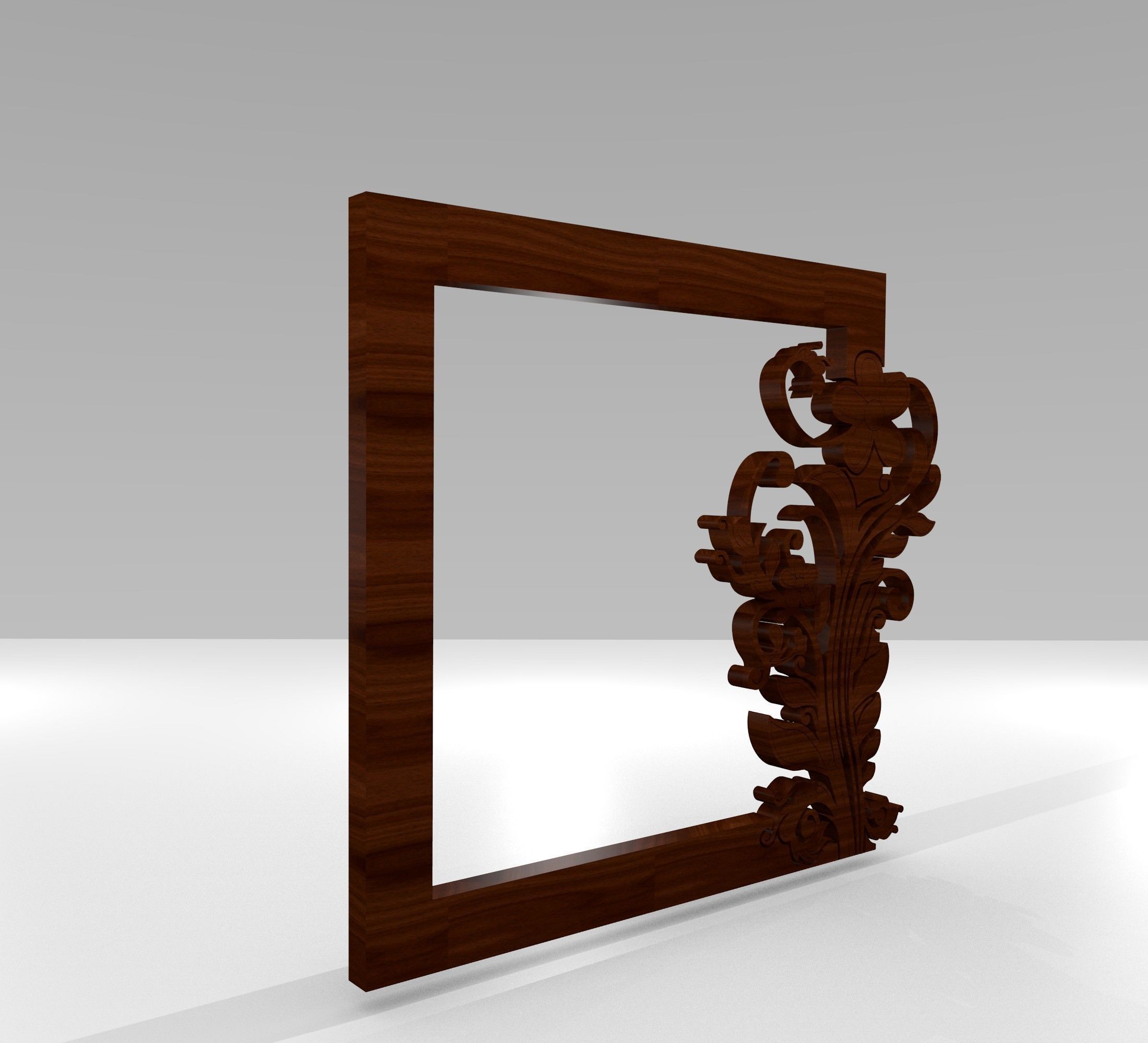 3D Rendering Ethnic Ornamental Frame Low-poly 3D model_2