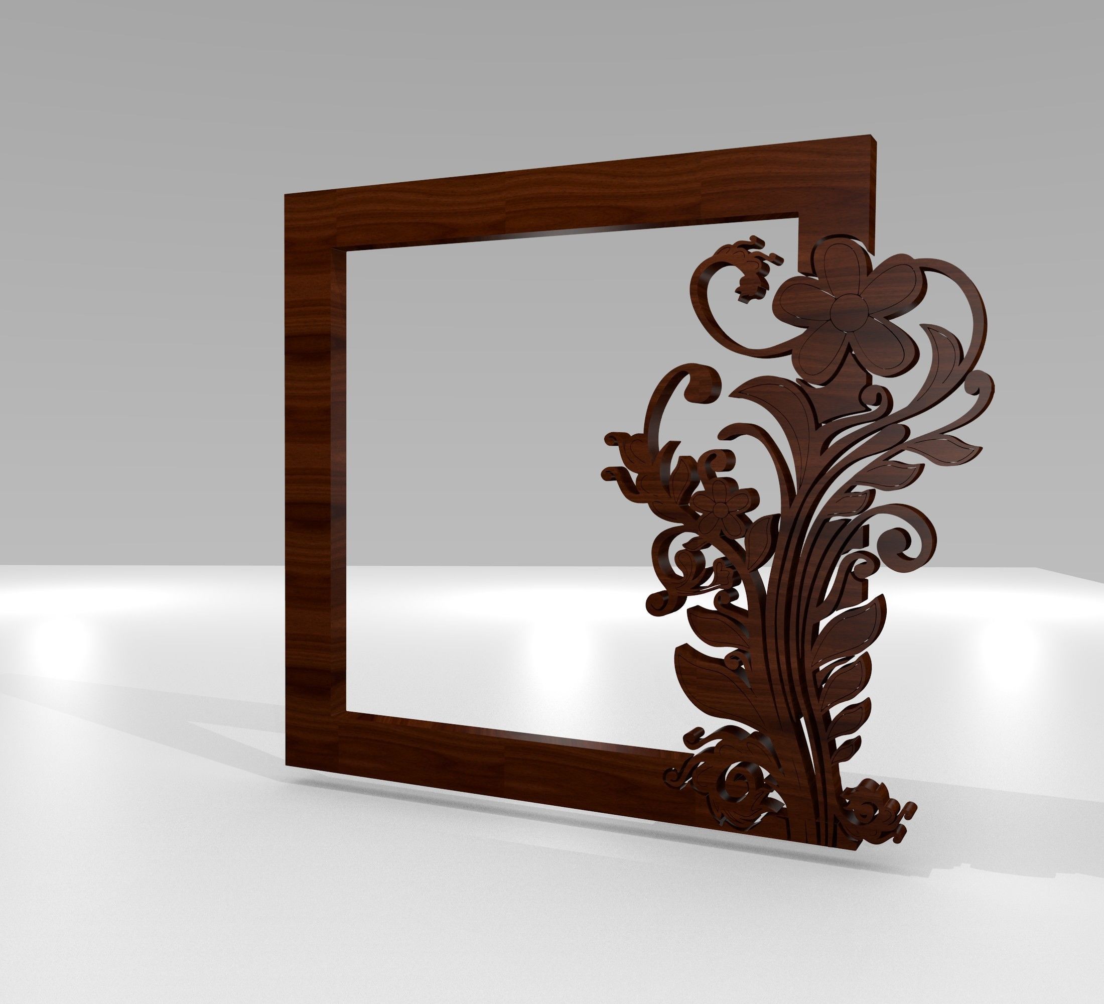 3D Rendering Ethnic Ornamental Frame Low-poly 3D model_3