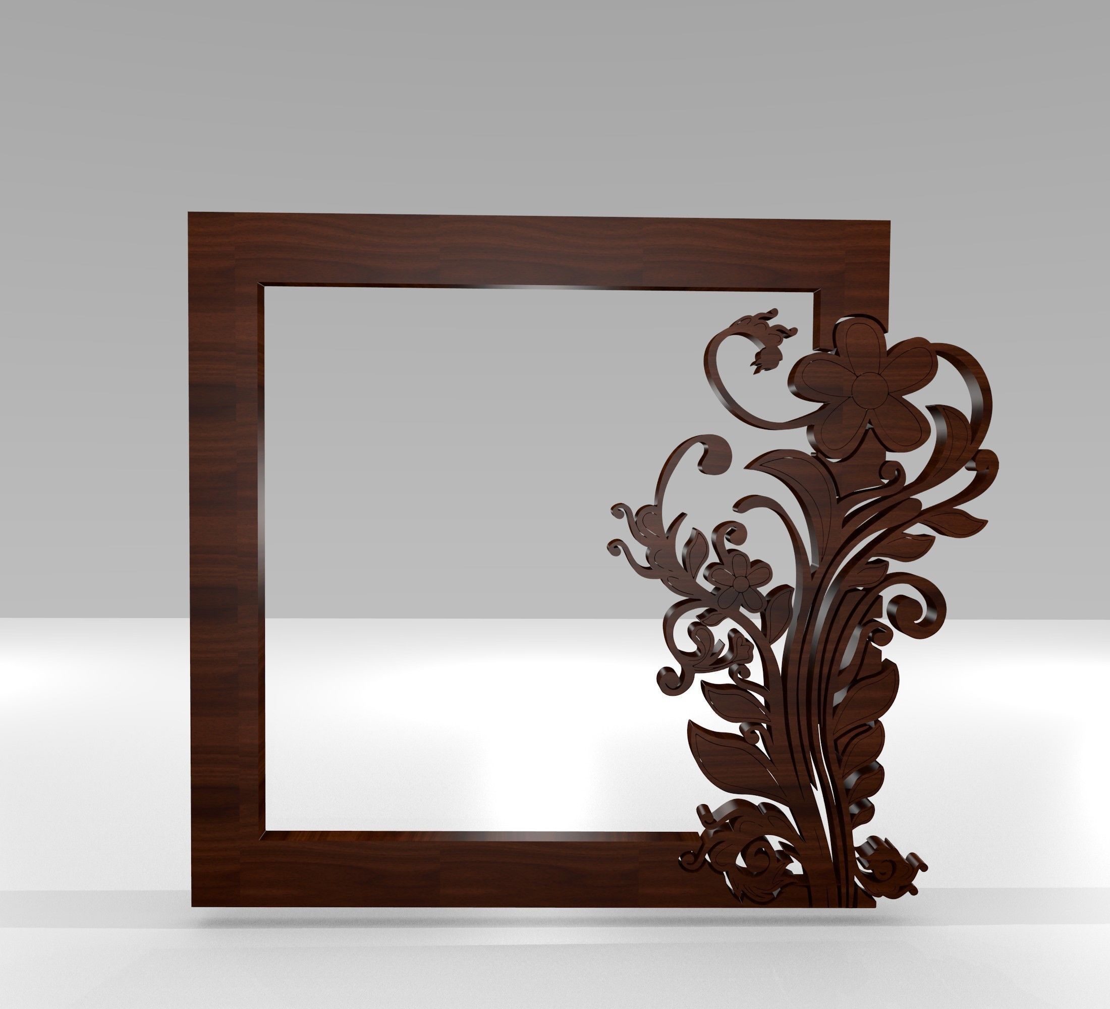 3D Rendering Ethnic Ornamental Frame Low-poly 3D model_1