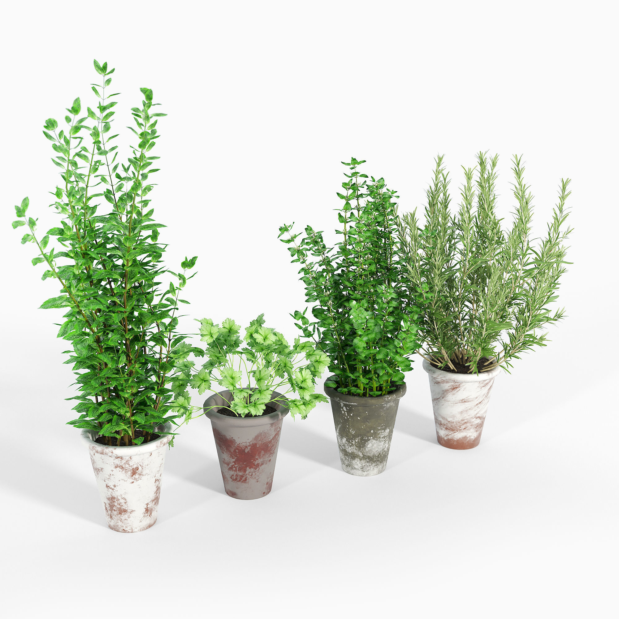 Bondurant Large Heavily Distressed Clay Pot Planter 01 3D model_1