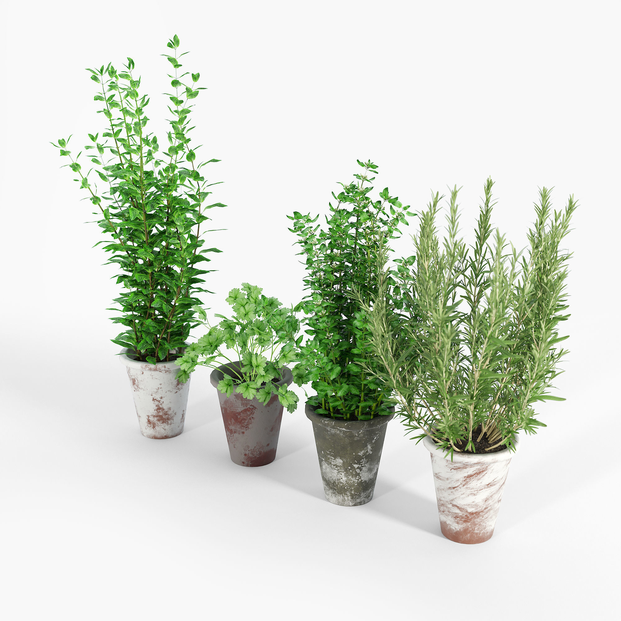 Bondurant Large Heavily Distressed Clay Pot Planter 01 3D model_2