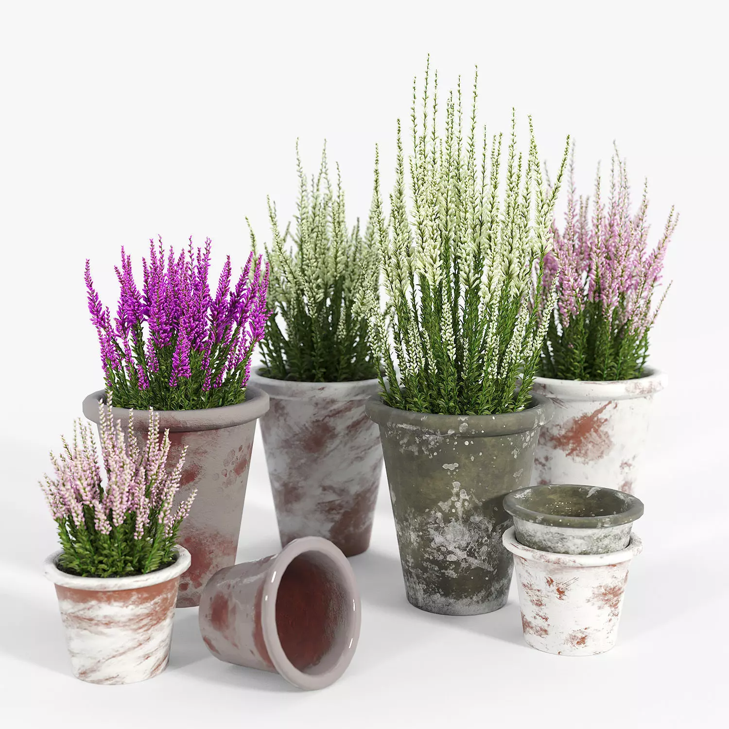 Bondurant Large Heavily Distressed Clay Pot Planter 03 3D model
