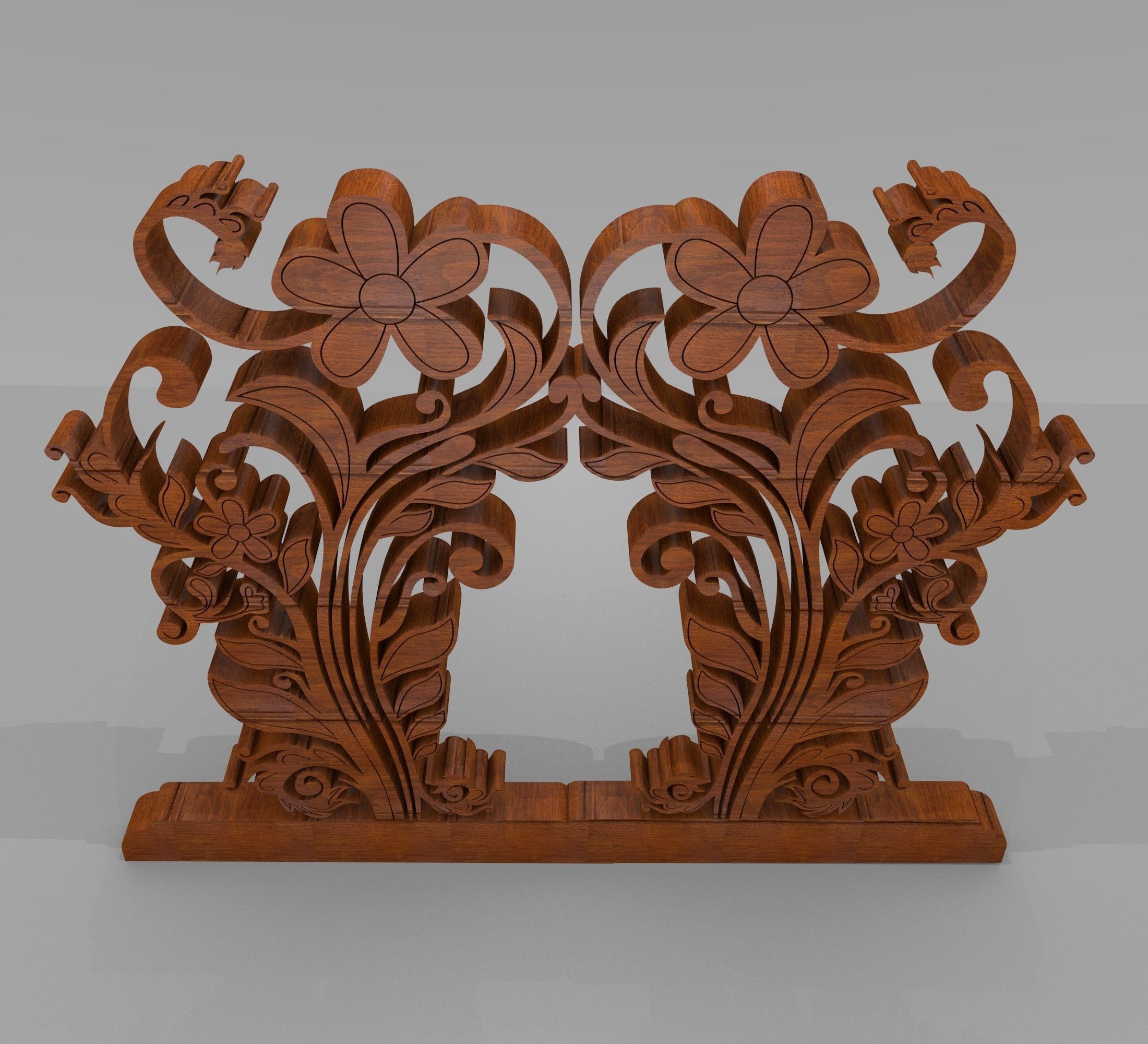 3D Rendering of Gapura Ornament Low-poly 3D model_3