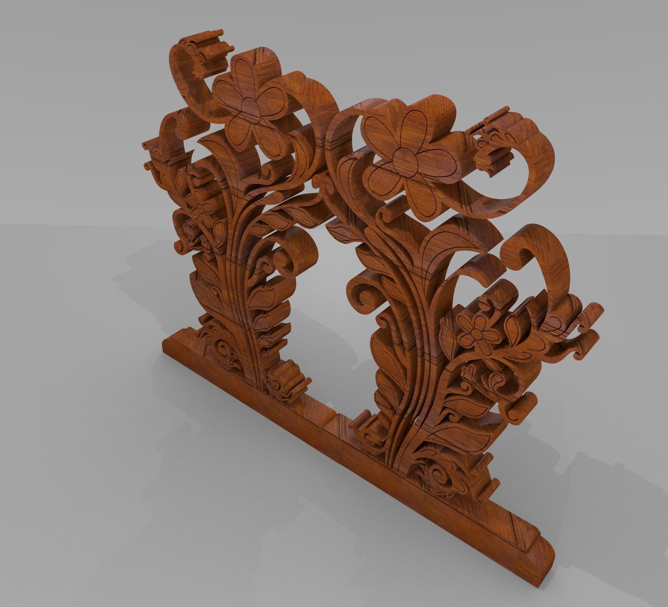3D Rendering of Gapura Ornament Low-poly 3D model_5