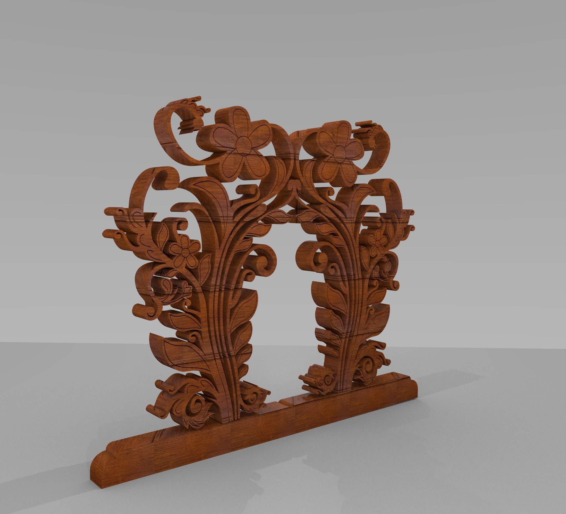 3D Rendering of Gapura Ornament Low-poly 3D model_2