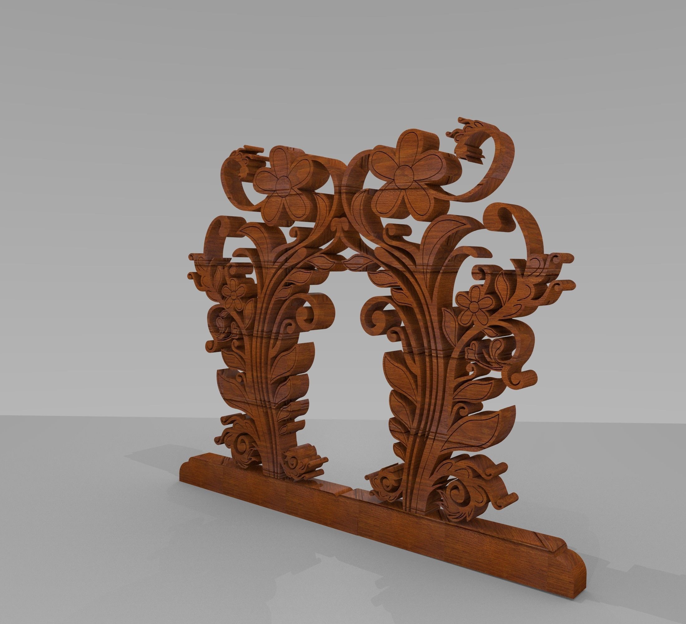 3D Rendering of Gapura Ornament Low-poly 3D model_1