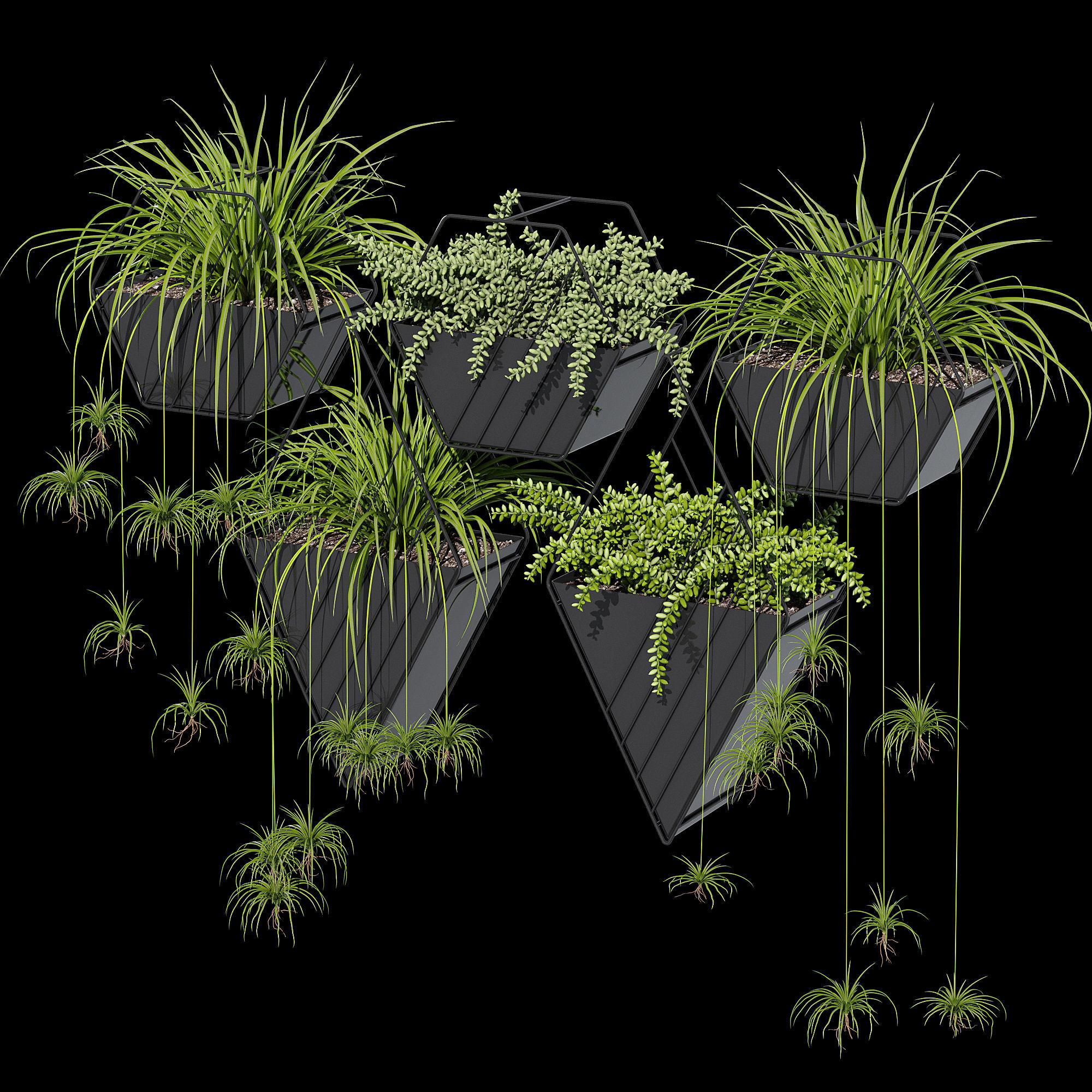 Tulane hanging planter 3D model_4