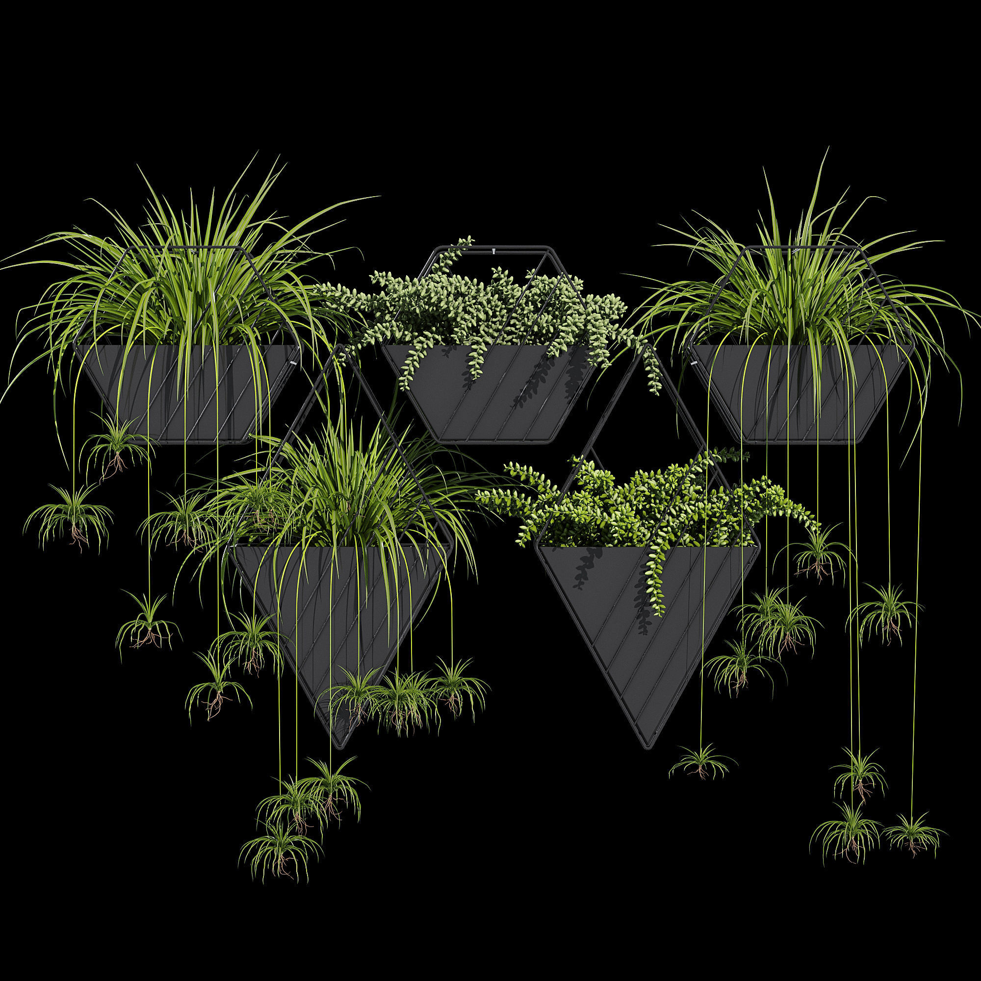 Tulane hanging planter 3D model_1