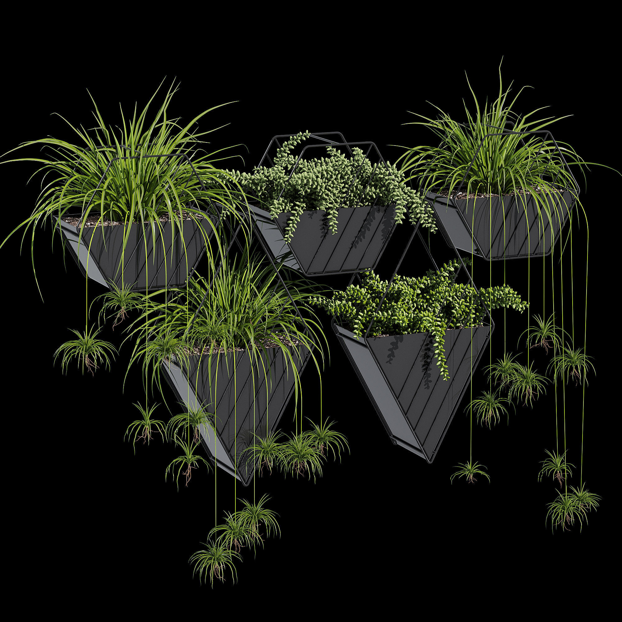 Tulane hanging planter 3D model_3