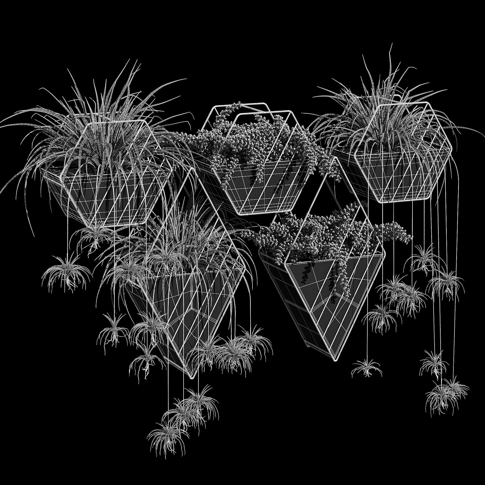 Tulane hanging planter 3D model_7