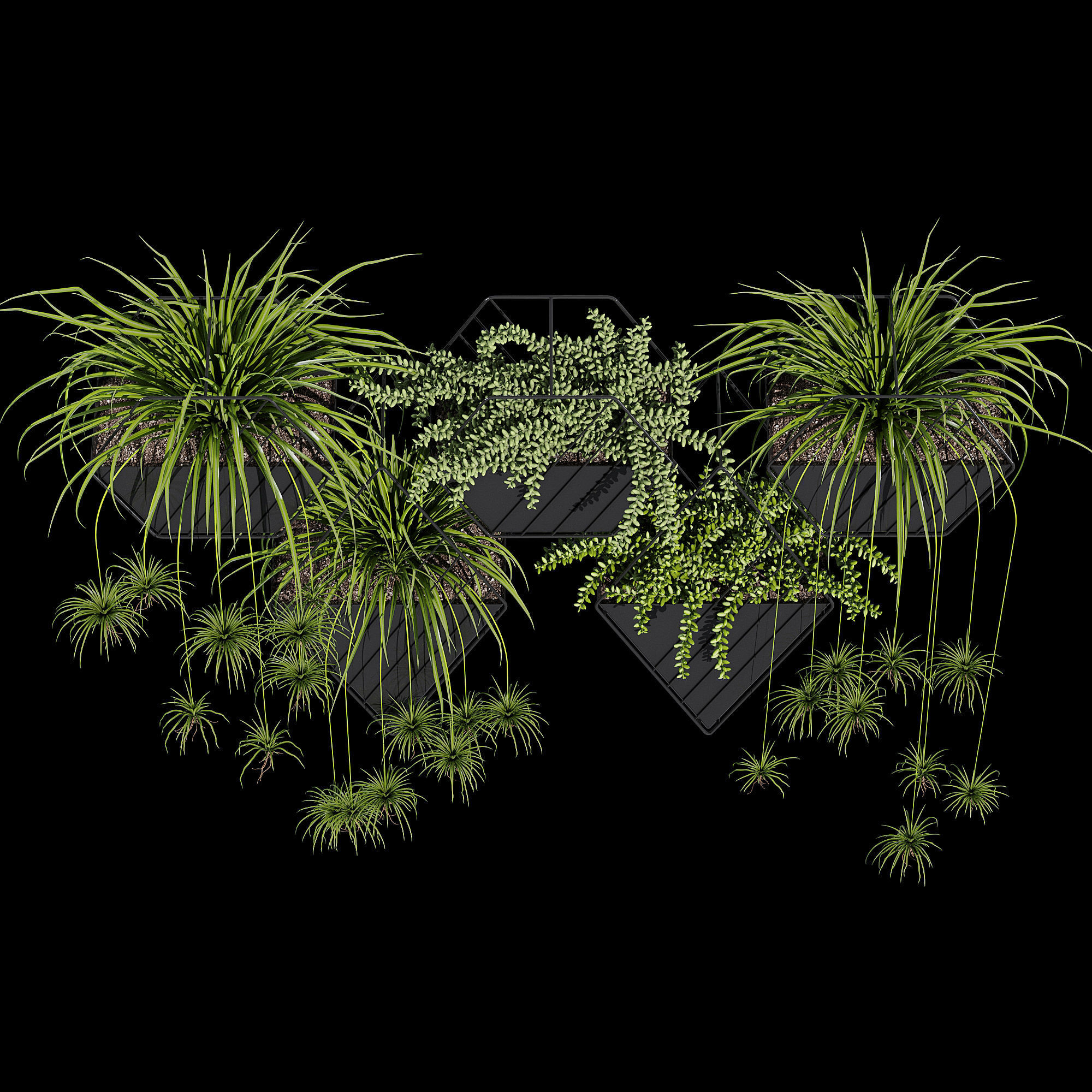Tulane hanging planter 3D model_2