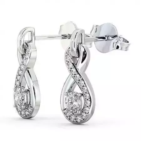 stl file two diamond earrings with infinity shape