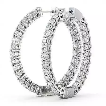 stl file diamond hoop earrings gold