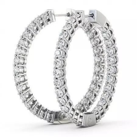 stl file diamond hoop earrings gold 3D print model_0