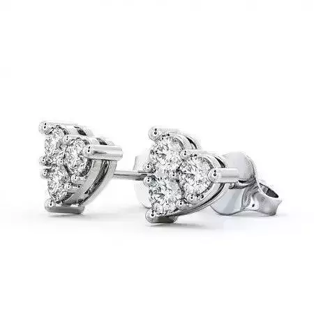 stl file heart diamond stud earrings
