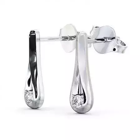 stl file gold diamond drop stud earrings