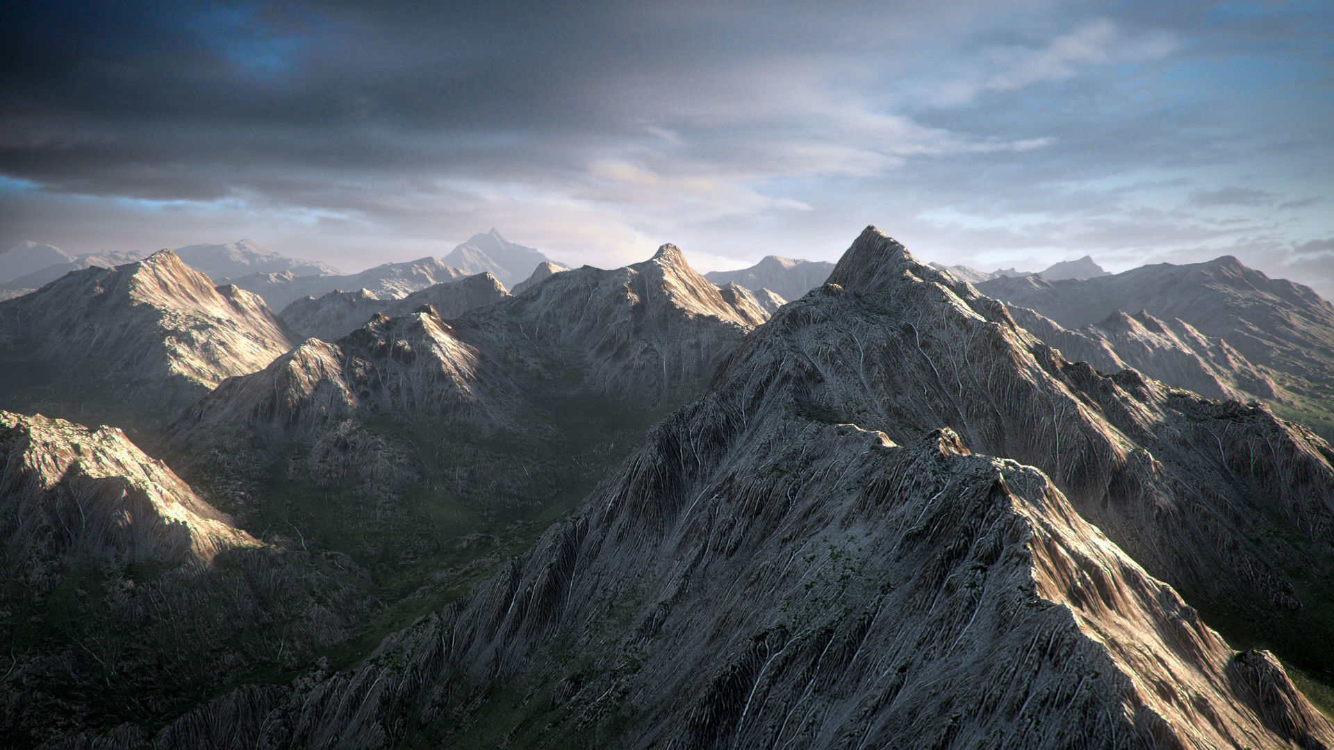 Mountain Winter and Summer Low-poly 3D model_3