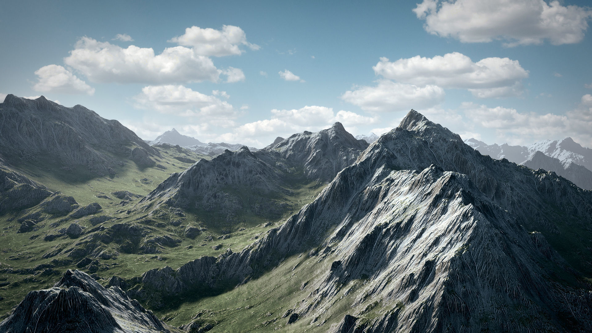 Mountain Winter and Summer Low-poly 3D model_1
