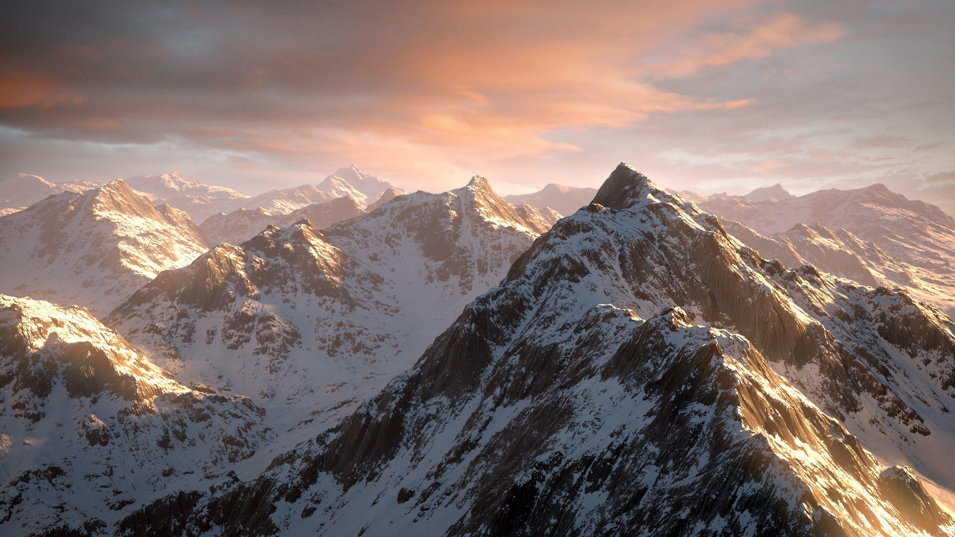 Mountain Winter and Summer Low-poly 3D model_2