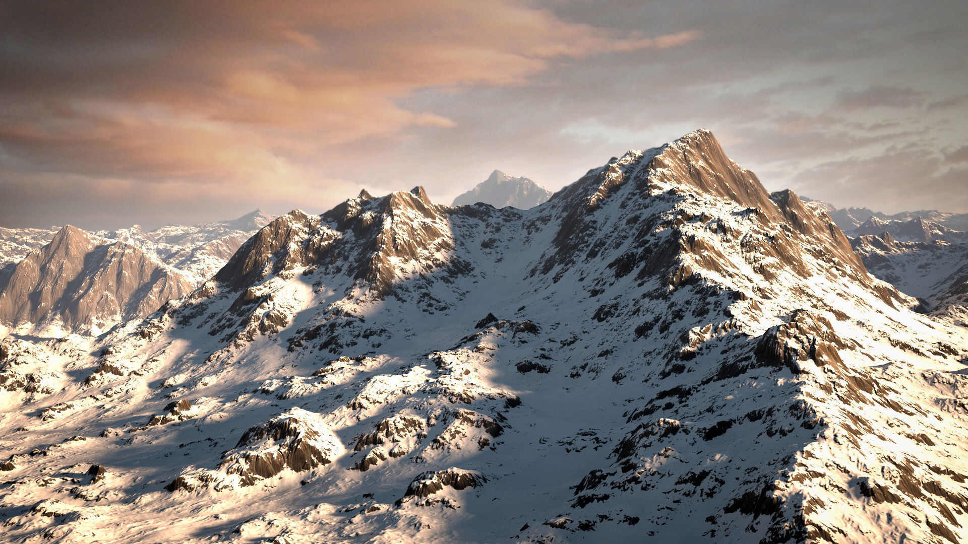 Mountain Winter and Summer Low-poly 3D model_4